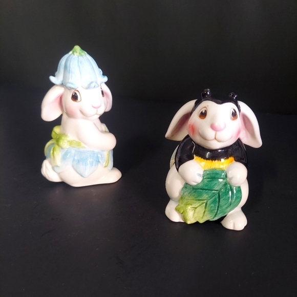 Fitz and Floyd Halloween Bunny Figurines  - 2pcs set - Picture 1 of 5